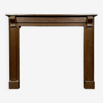 Louis XVI style fireplace surround or frame in solid oak circa 1850