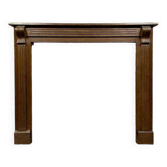 Louis XVI style fireplace surround or frame in solid oak circa 1850