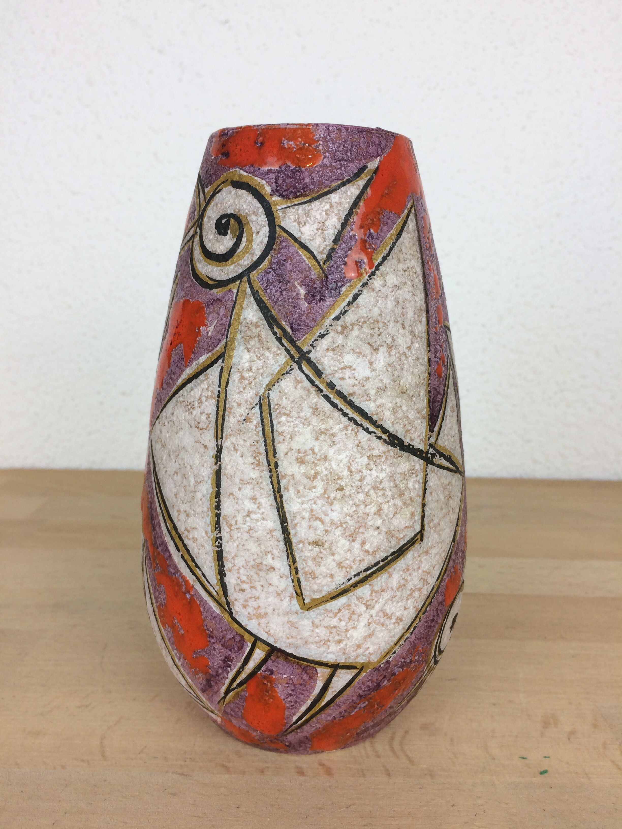 Stylized bird vase Fratelli Fanciullacci, Italian ceramic 50