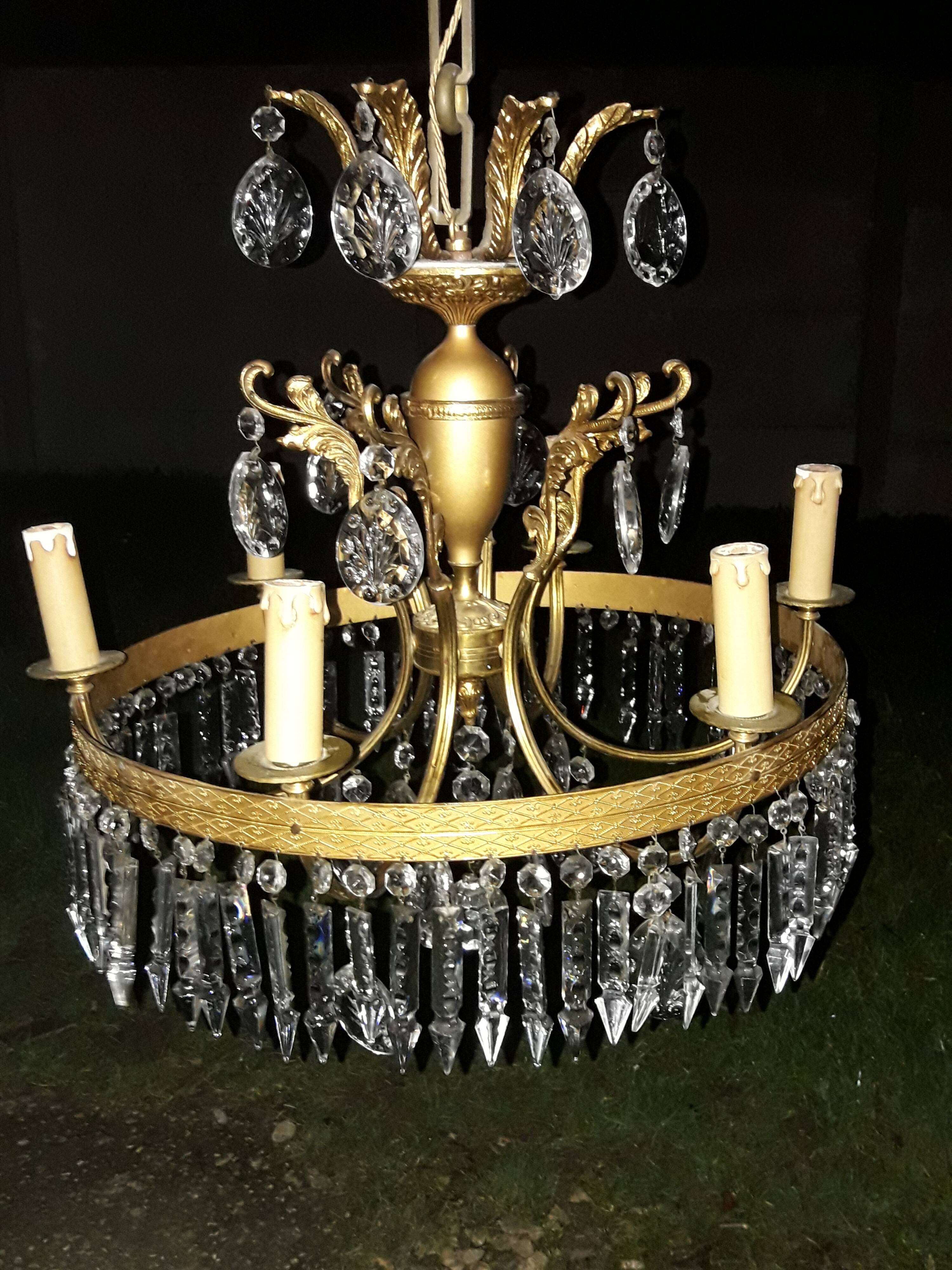 Bronze chandelier and 19th century stamps 6 fires