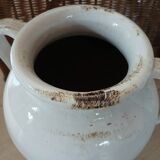 White glazed stoneware jar / pottery