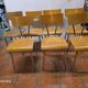 7 vintage school chairs in chrome metal from the 1970s