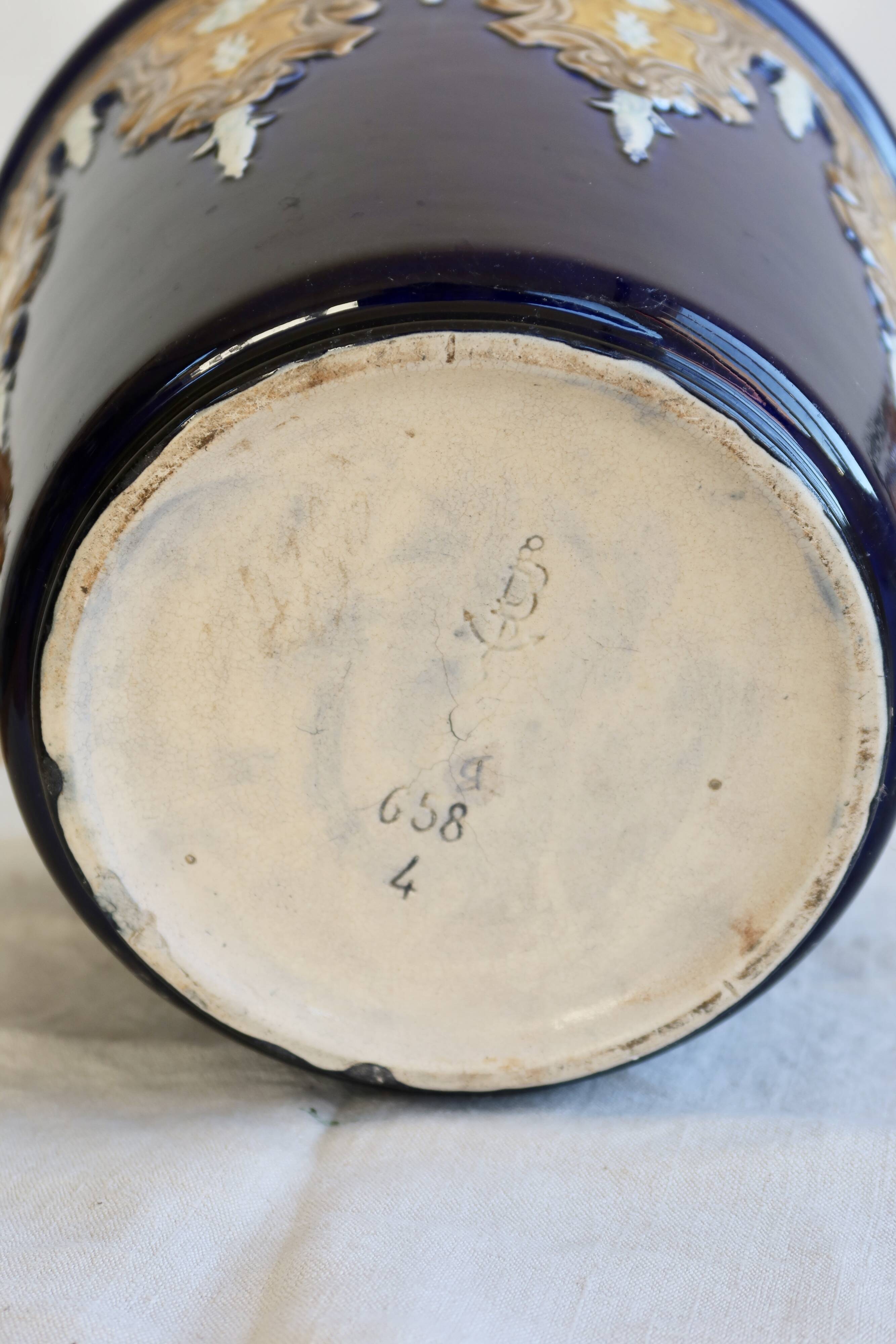Antique cache-pot Gustave De Bruyn Fives-Lille - 19th century - Glazed ceramic