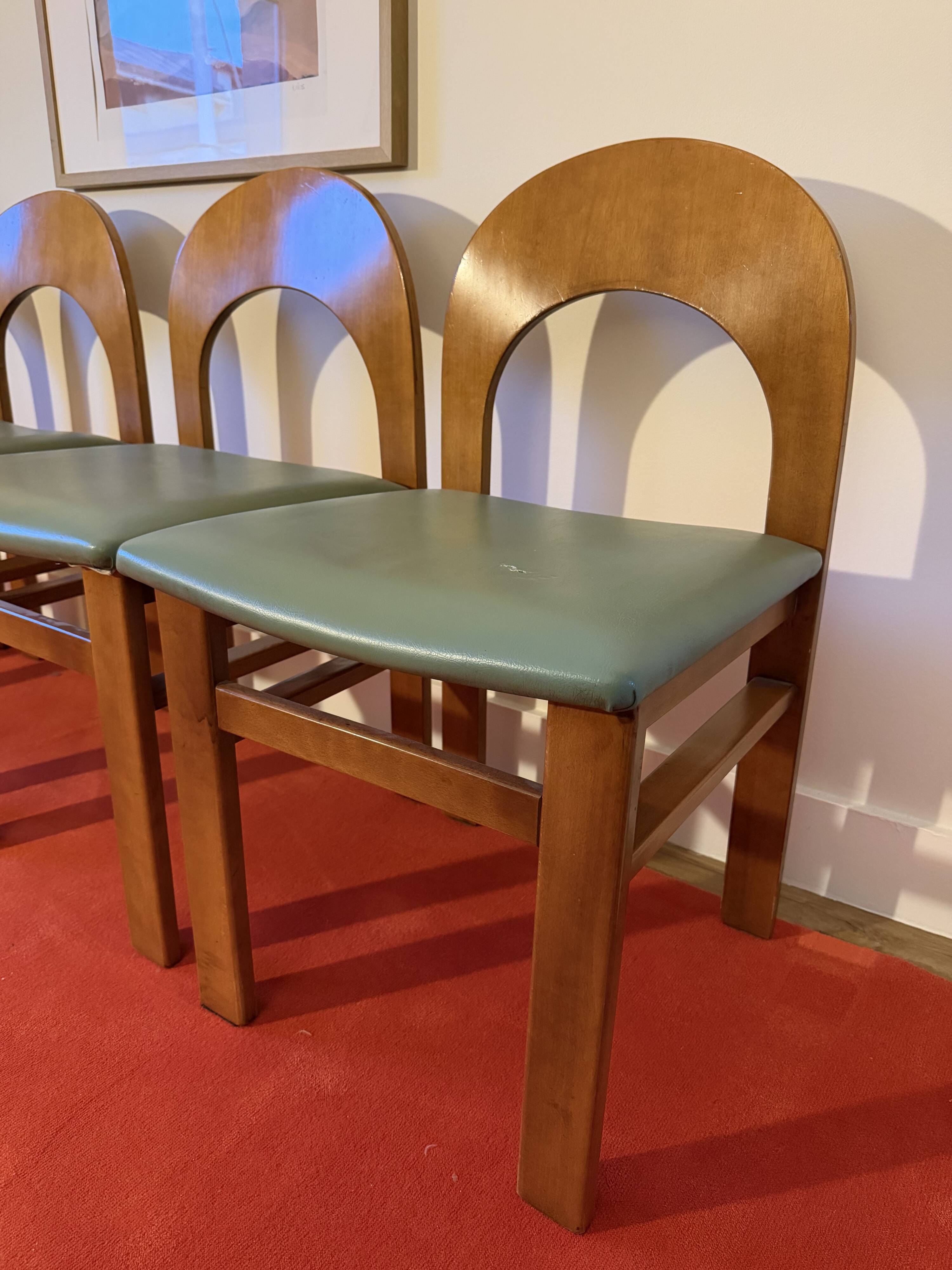 Set of 4 Arcadia dining chairs by Caraceni for Tagliabue.