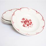 Lot 5 soup plates red decor