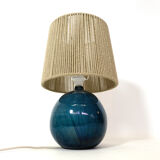 Blue glazed ceramic lamp