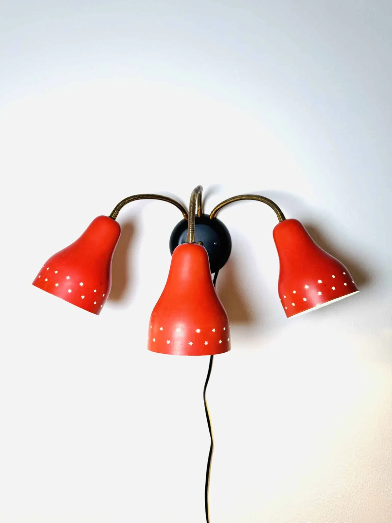 3-Armed Wall Lamp By H. Busquet For Hala Zeist, The Netherlands, 1950S