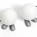 Pair of 1990s table lamps with a cast aluminum base by Sompex