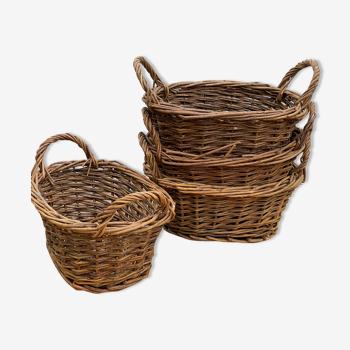 Set of 4 wicker baskets