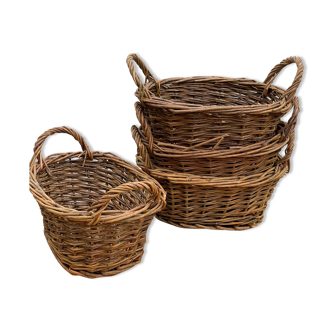 Lot de 4 paniers en osier