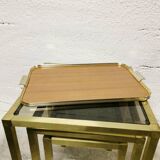Vintage gold metal and Formica tray