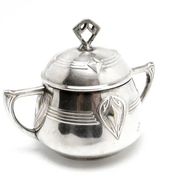 Art Nouveau sugar bowl, silver-plated brass, WMF, Germany, early 20th century