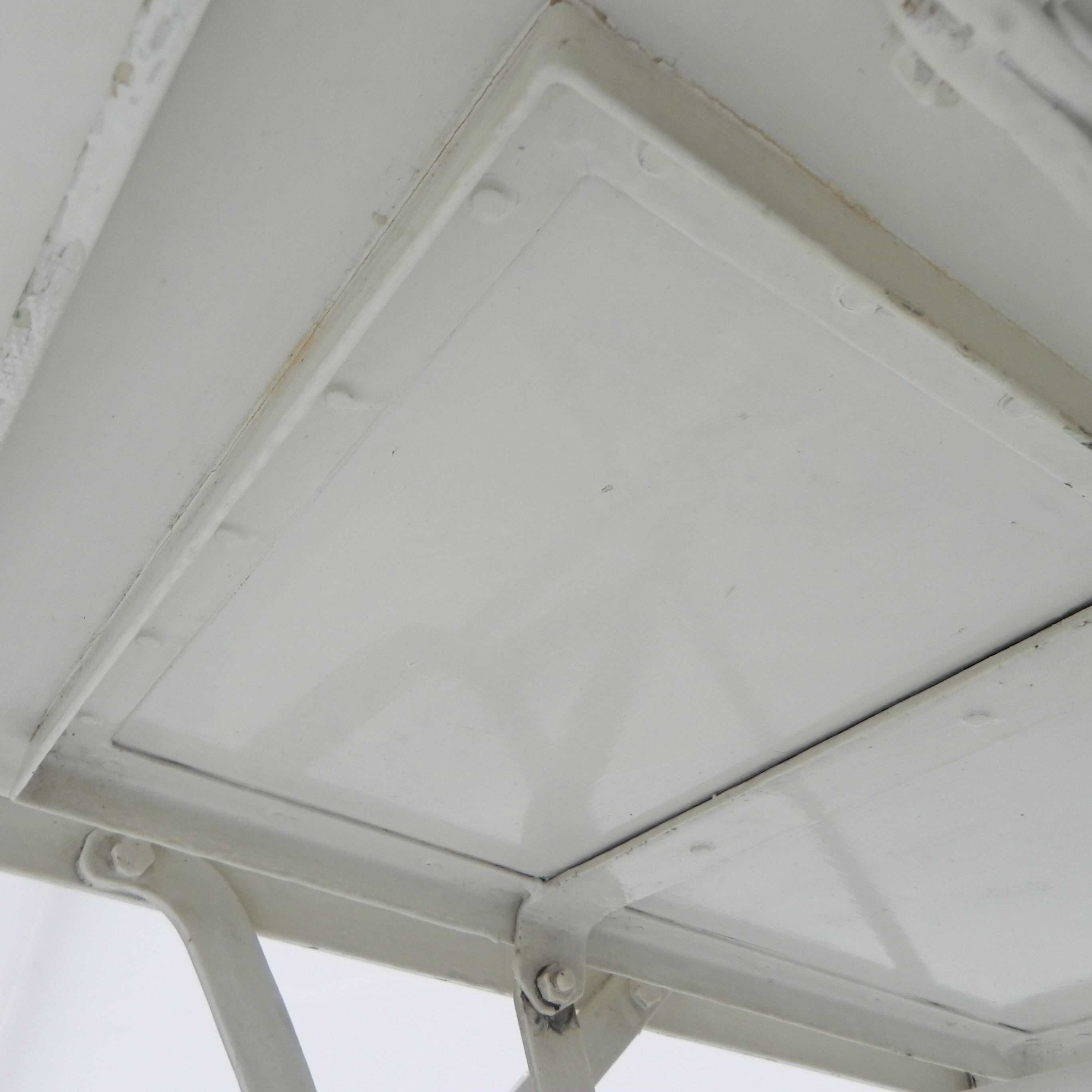 Industrial side table, hospital bed