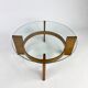 Vintage Oak and Thick Glass Coffee Table, 1960