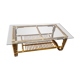Vintage rattan and glass coffee table