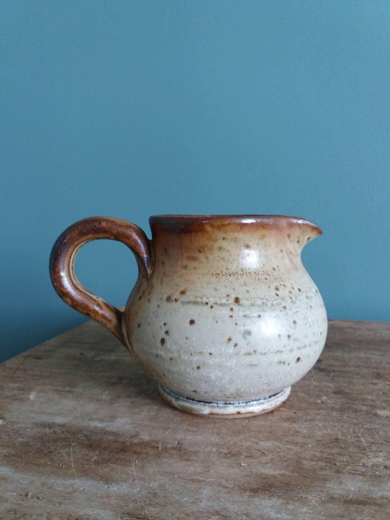 Milk jug, stoneware pitcher from Puisaye, Jean-Pierre Prud'homme