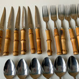 Vintage bamboo cutlery set