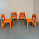 Table and 4 dining chairs designed by Preben Fabricius, Interplast, 1970s.