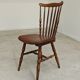 Baumann Tacoma bistro chair, wood and brown faux leather, 1960.