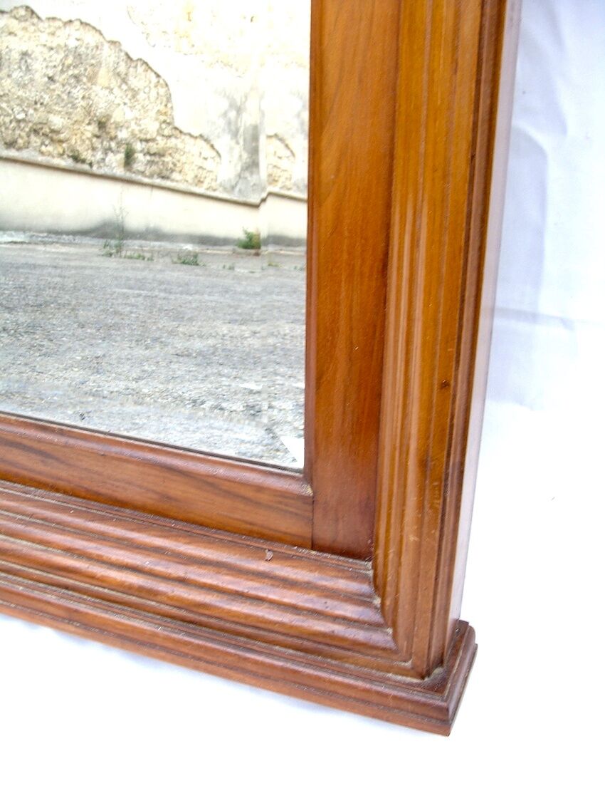Miroir de cheminée Art Déco en bois sculpté - 82 cm x 150 cm
