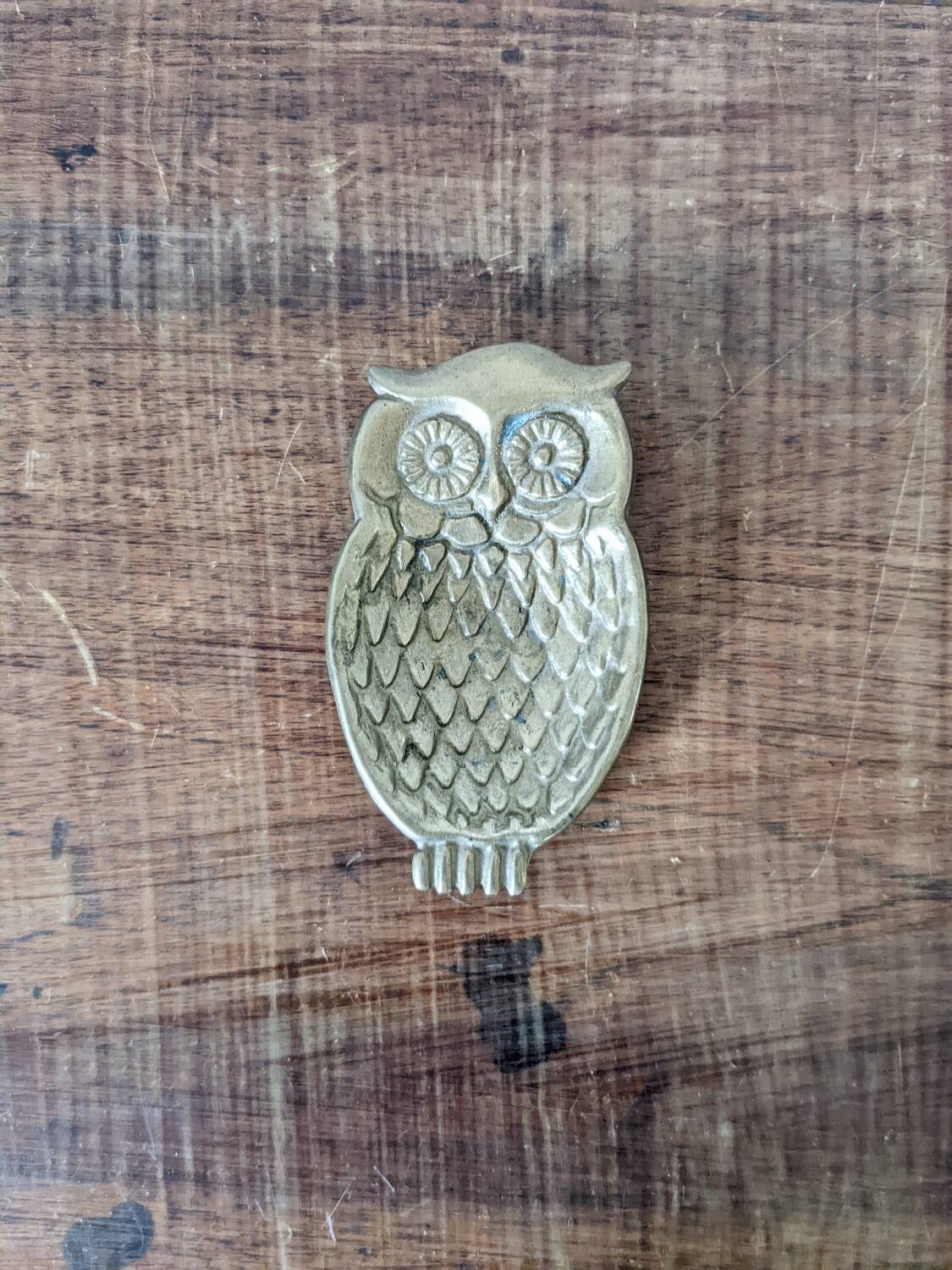 Brass owl pocket tray