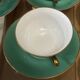 Service Art Déco de 6 tasses à double anses en porcelaine de Limoges
