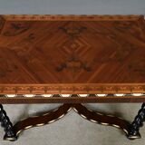Desk table in precious wood marquetry, Napoleon III period – mid-19th century