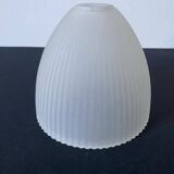 White frosted glass lampshade with pleated effect