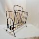 Vintage scoubidou vinyl magazine rack metal 50s 60s multicolor 1960