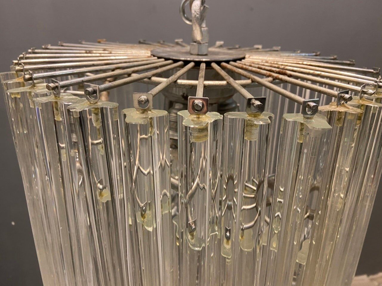 Italian murano prism spiral chandelier