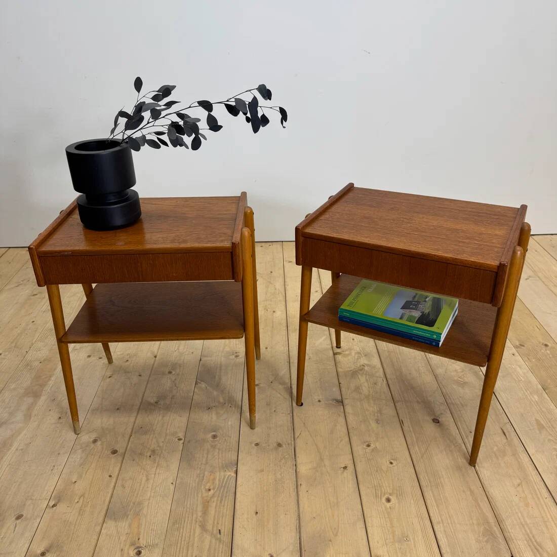 Pair of teak bedside tables by AB Carlström, 1960