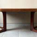 Table scandinave ronde vintage à pied central étoile extensible