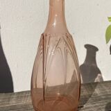 Art deco vase in amber pink blown glass