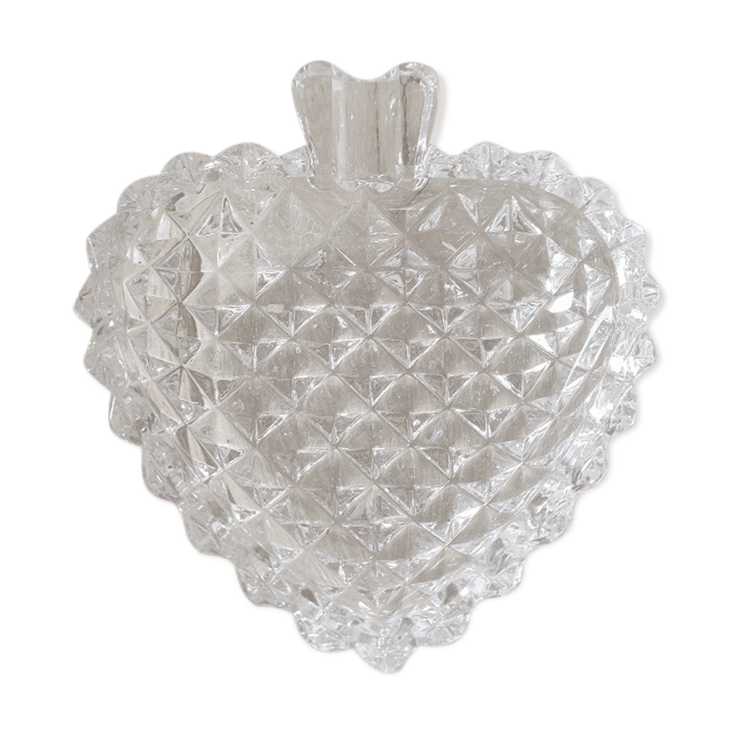 Empty pocket Ashtray Glass Molded shape Pique Old Vintage