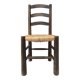 Brutalist straw wooden chair