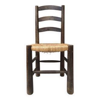 Brutalist structured wooden chair