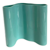 Blue-green ceramic vase