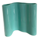 Blue-green ceramic vase