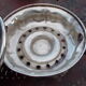 Antique silver-plated metal tealight with vine branch decoration