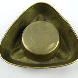 Triangular brass ashtray
