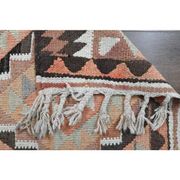 Handwoven Orange Wool Turkish Oushak Runner Rug 99x343