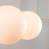 Mid-century Modern Italian Brass and Opaline Sputnik Chandelier