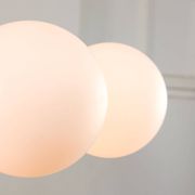 Mid-century Modern Italian Brass and Opaline Sputnik Chandelier