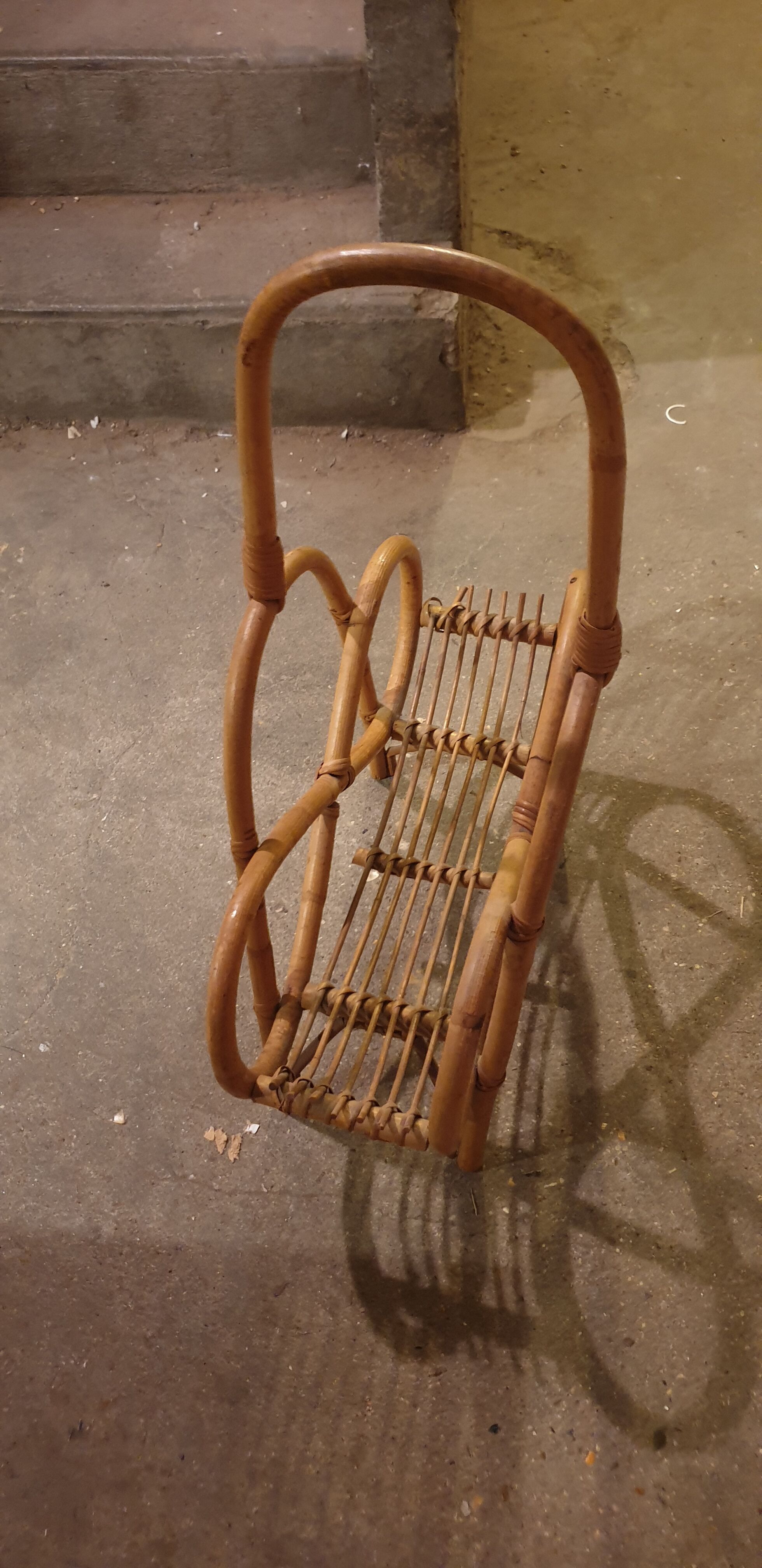 Rattan magazine holder