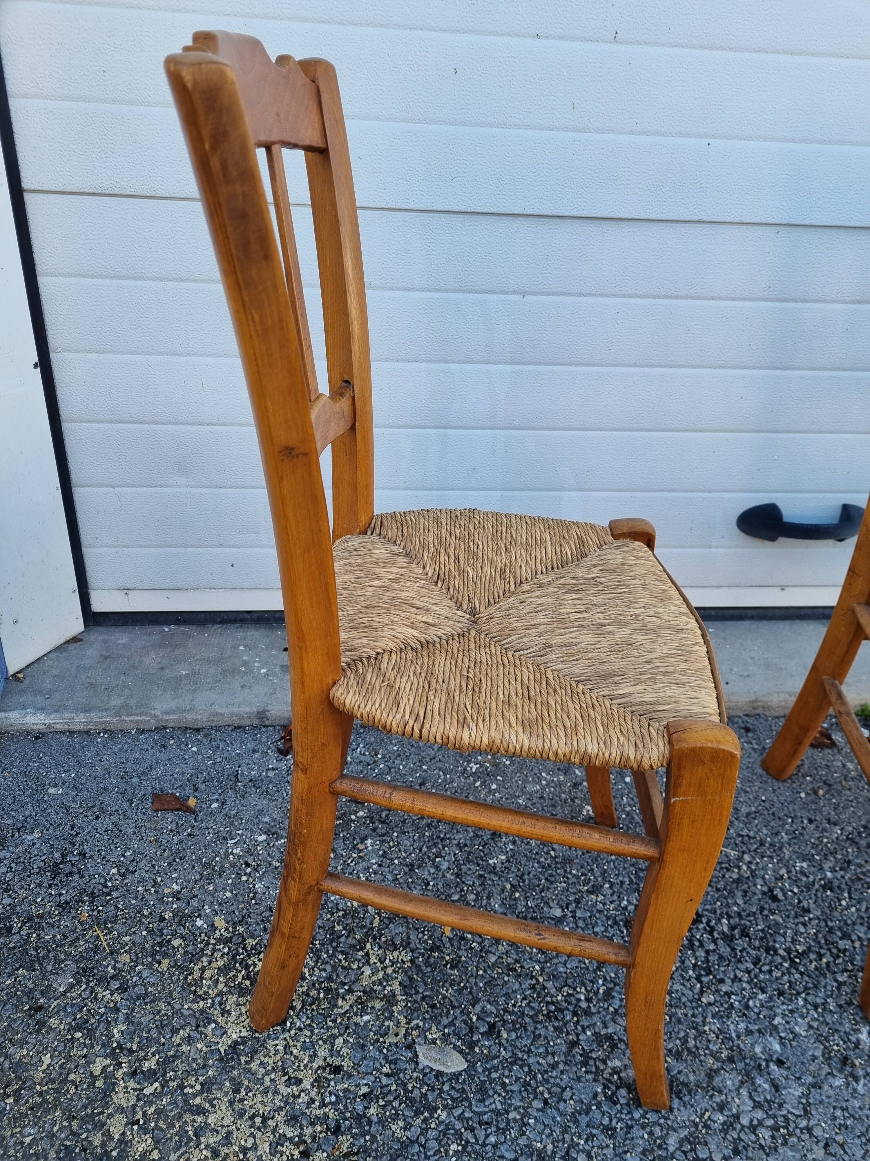 5 rustic straw chairs from 1970/80