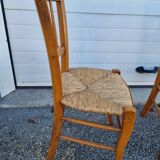 5 rustic straw chairs from 1970/80