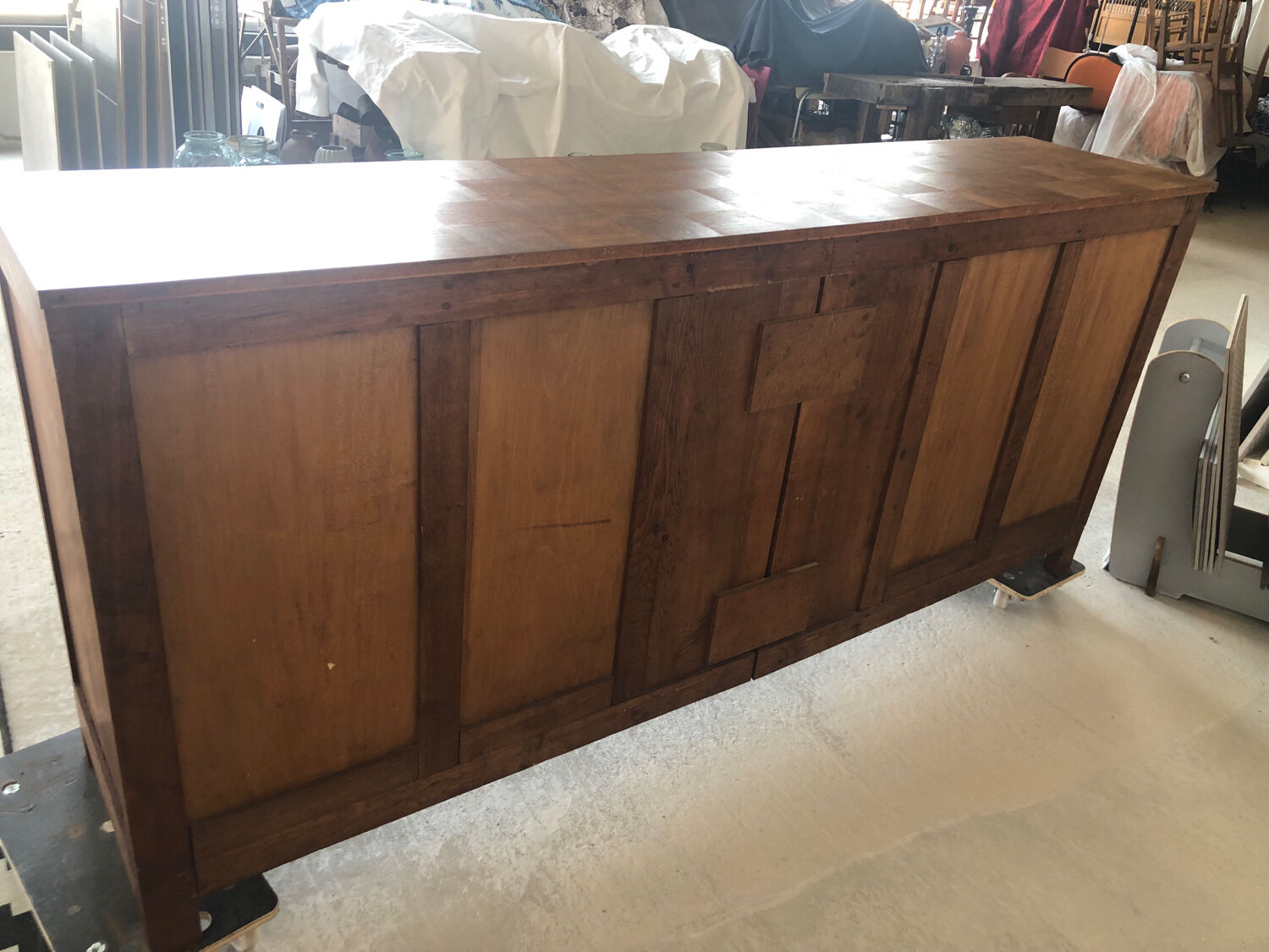 Art deco sideboard with checkered doors and top