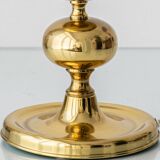 Pair of Swedish Mid-Century Brass Bobbin Table Lamps by Aneta, circa 1960