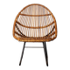 Rattan armchair with metal legs