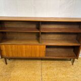 Bibliothèque vintage rétro en teck style milieu du siècle par Herbert E. Gibbs 1960 Slim •